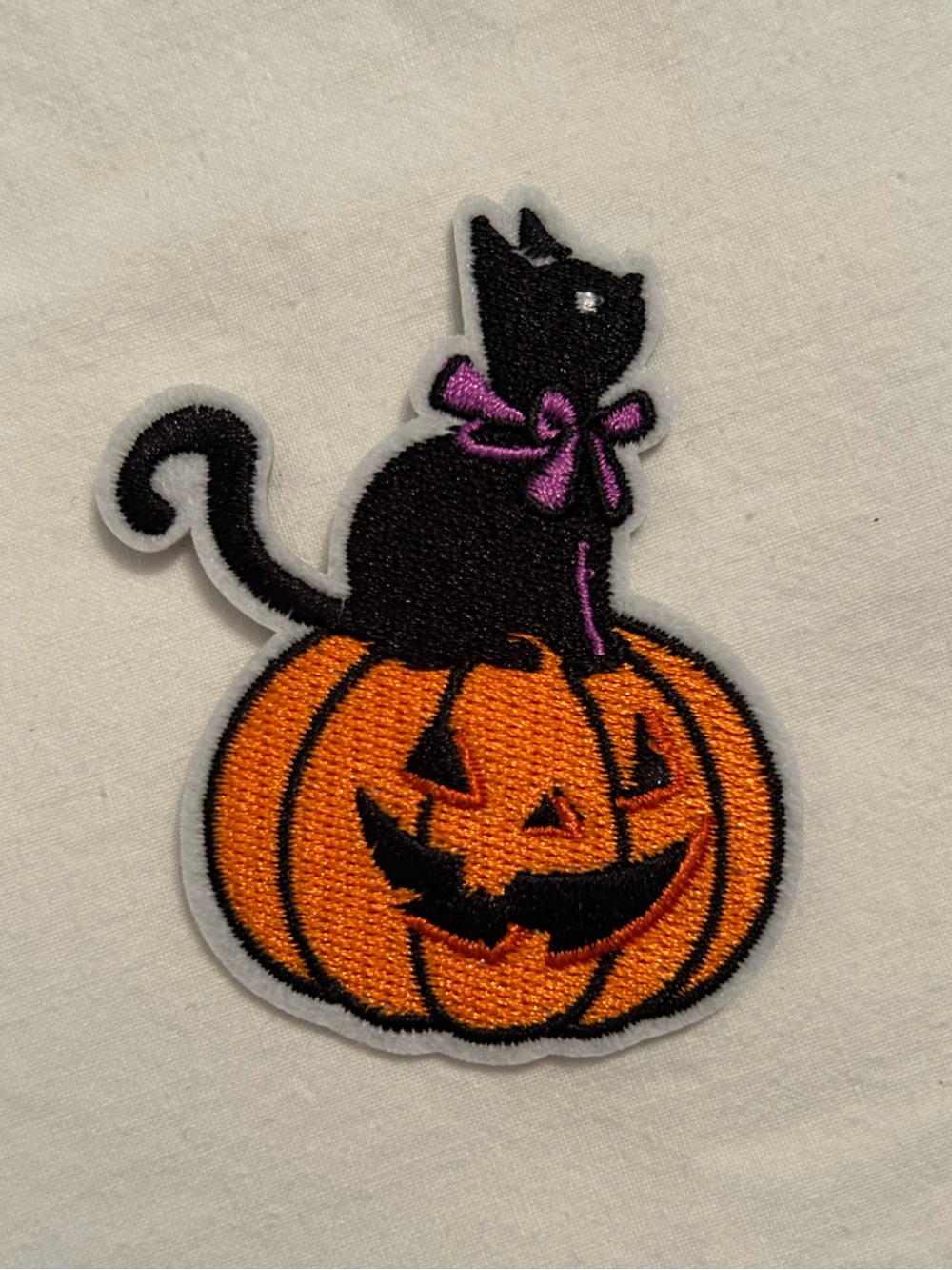 Halloween Cute Punk Whimsical Black Cat Pumpkin Iron On Patch